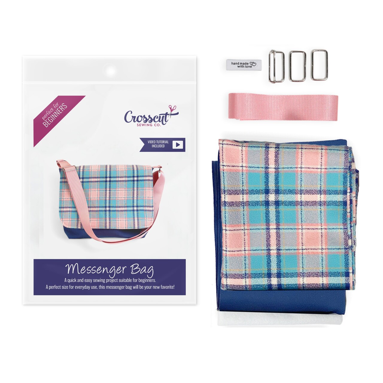 Crosscut Sewing Co.® Messenger Bag Sewing Project Kit for Beginners